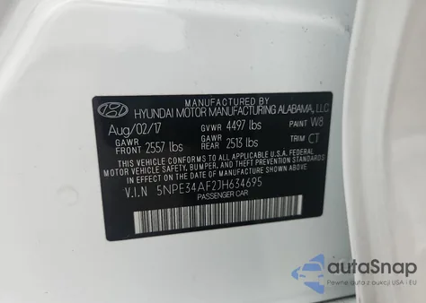 2018 Hyundai Sonata Sport z USA, uszkodzony, nr VIN 5NPE34AF2JH634695
